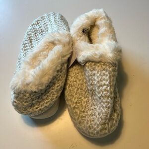 KUAILU Cozy Knit Slippers with Faux Fur